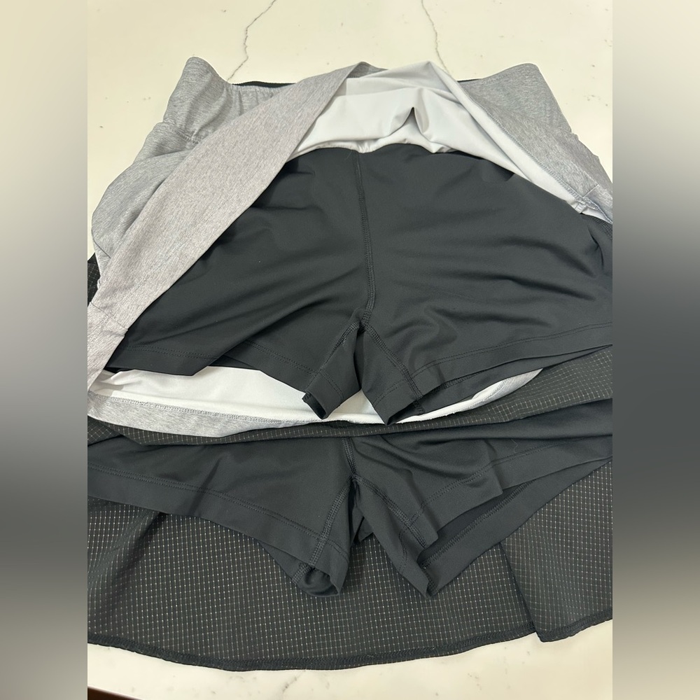 Prince Gray and Black Mini Skirt Set with shorts - Picture 2 of 5